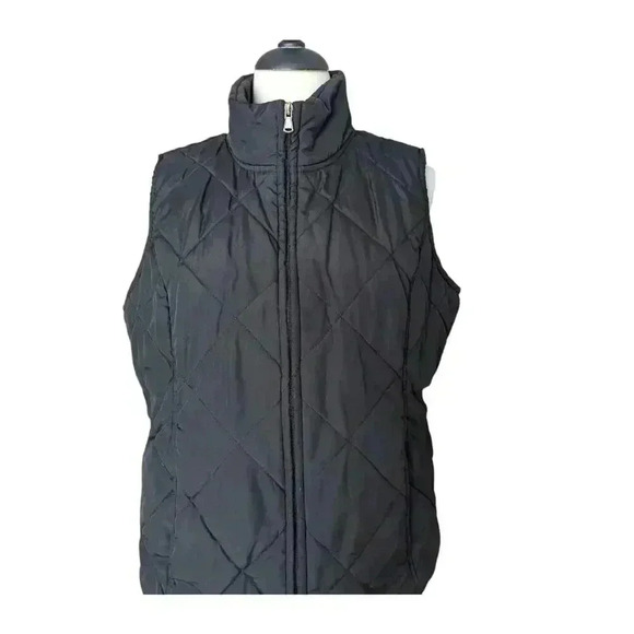 SJB Active Women's Large Black Full Zip Quilted Outerwear Vest Double Pockets - Picture 4 of 8